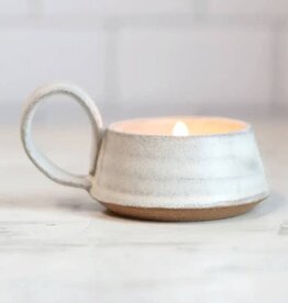 GRAVESCO POTTERY Tea Lite Candle Holder in Cream