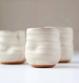 GRAVESCO POTTERY Artist Choice Little Sippers Handmade Pottery Shot Cup Off-White