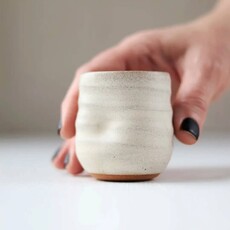 GRAVESCO POTTERY Artist Choice Little Sippers Handmade Pottery Shot Cup Off-White