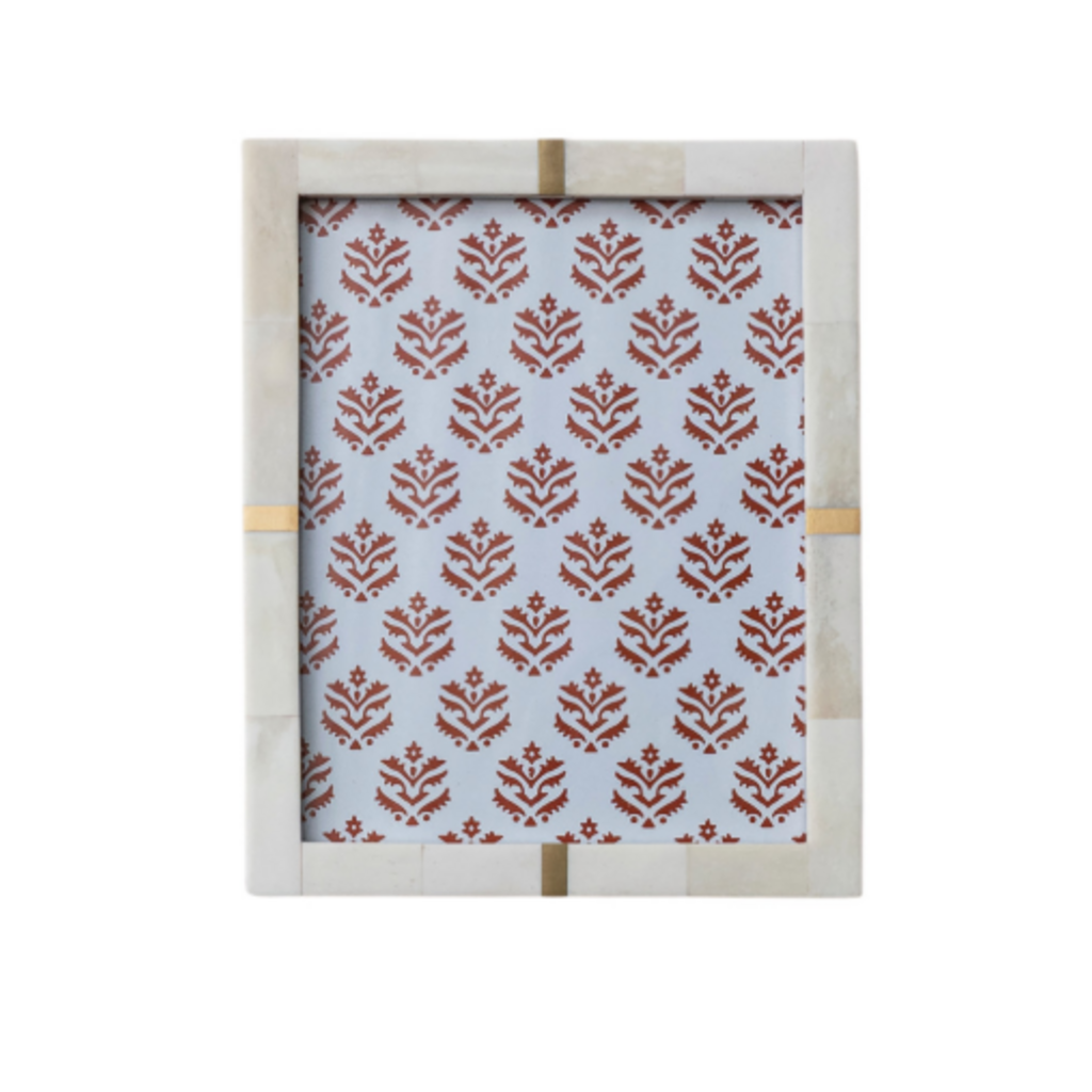 Bone Photo Frame with Brass Inlay (Holds 8" x 10" Photo)