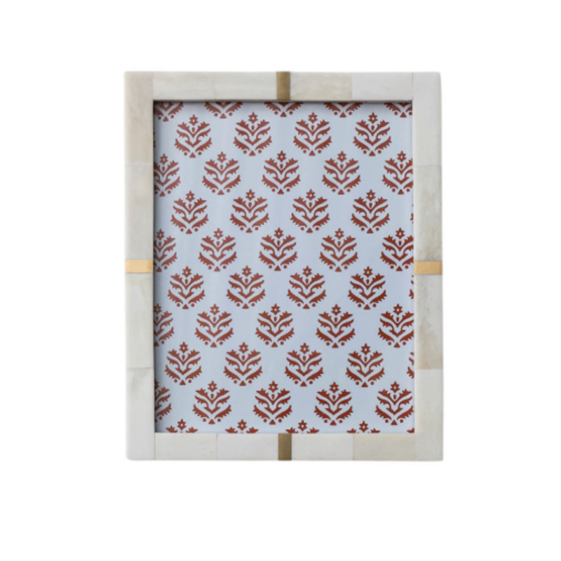 Bone Photo Frame with Brass Inlay (Holds 8" x 10" Photo)