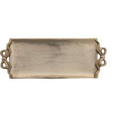 Cast Aluminum Tray w Bow Shaped Handles