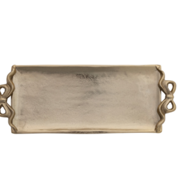 Cast Aluminum Tray w Bow Shaped Handles