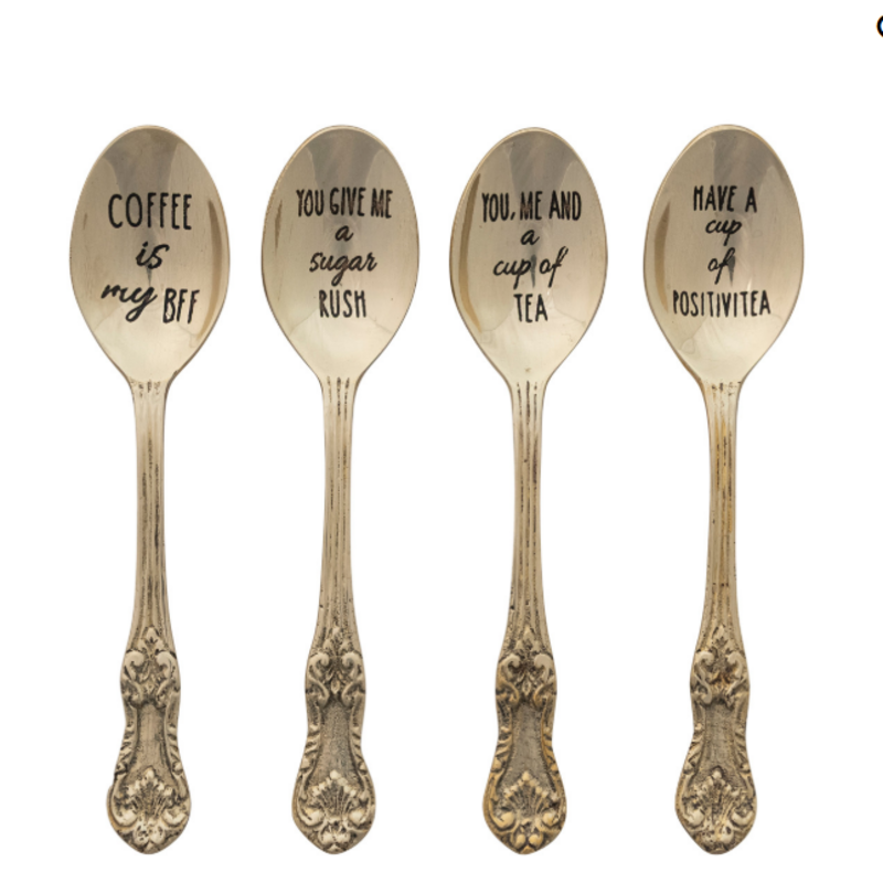 Embossed Brass Spoon w Etched Saying