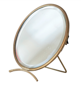 Folding Brass Mirror, Antique Finish