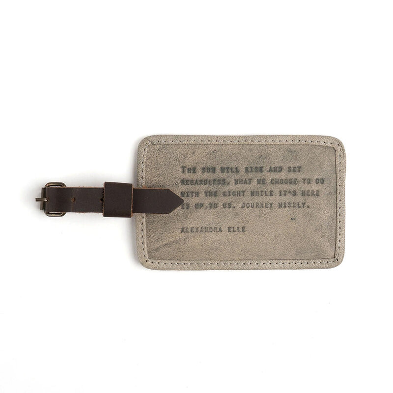 Sugarboo Alexandra Elle Leather Luggage Tag - Stone