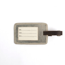 Sugarboo Alexandra Elle Leather Luggage Tag - Stone