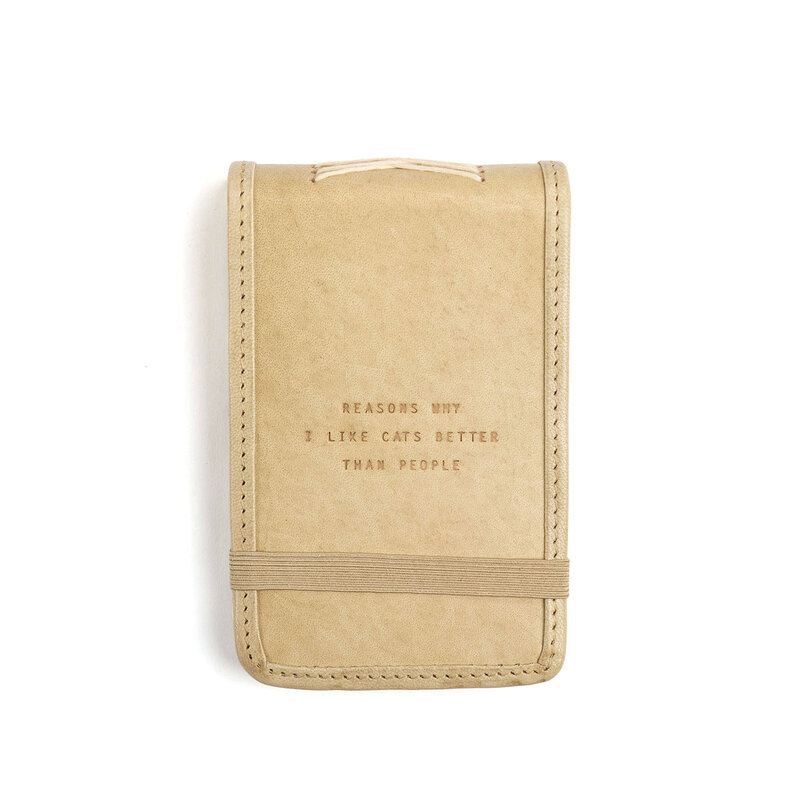 Sugarboo Mini Reasons Why I Like Cats Leather Journal in Honey