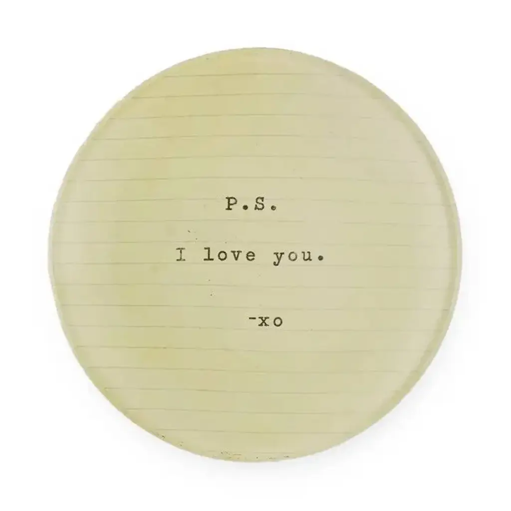 Sugarboo PS I Love You Mini Round Decoupage Plate - 4