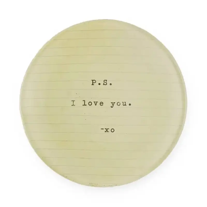 Sugarboo PS I Love You Mini Round Decoupage Plate - 4