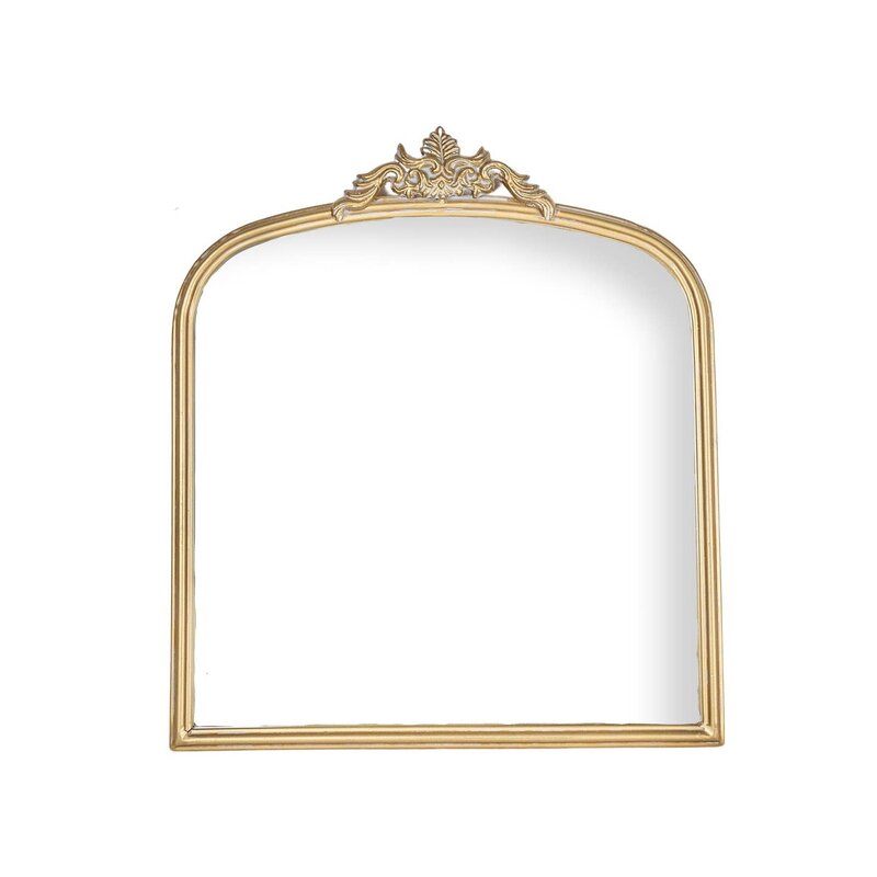 Foreside Home & Garden Aria Antique Vintage Brass Wall Mirror Metal