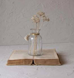 Foreside Home & Garden Faye Tassel Embellished Bud Vase Glass Metal & Cotton