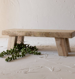 Foreside Home & Garden Hazel Footed Stool Mango Wood Farmhouse Riser