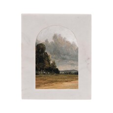 Foreside Home & Garden 4x6 Ruth Arched Marble Photo Frame White