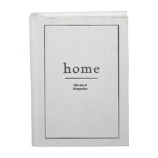 Foreside Home & Garden Home White Faux Book Decorative Wood Storage Box with Lid