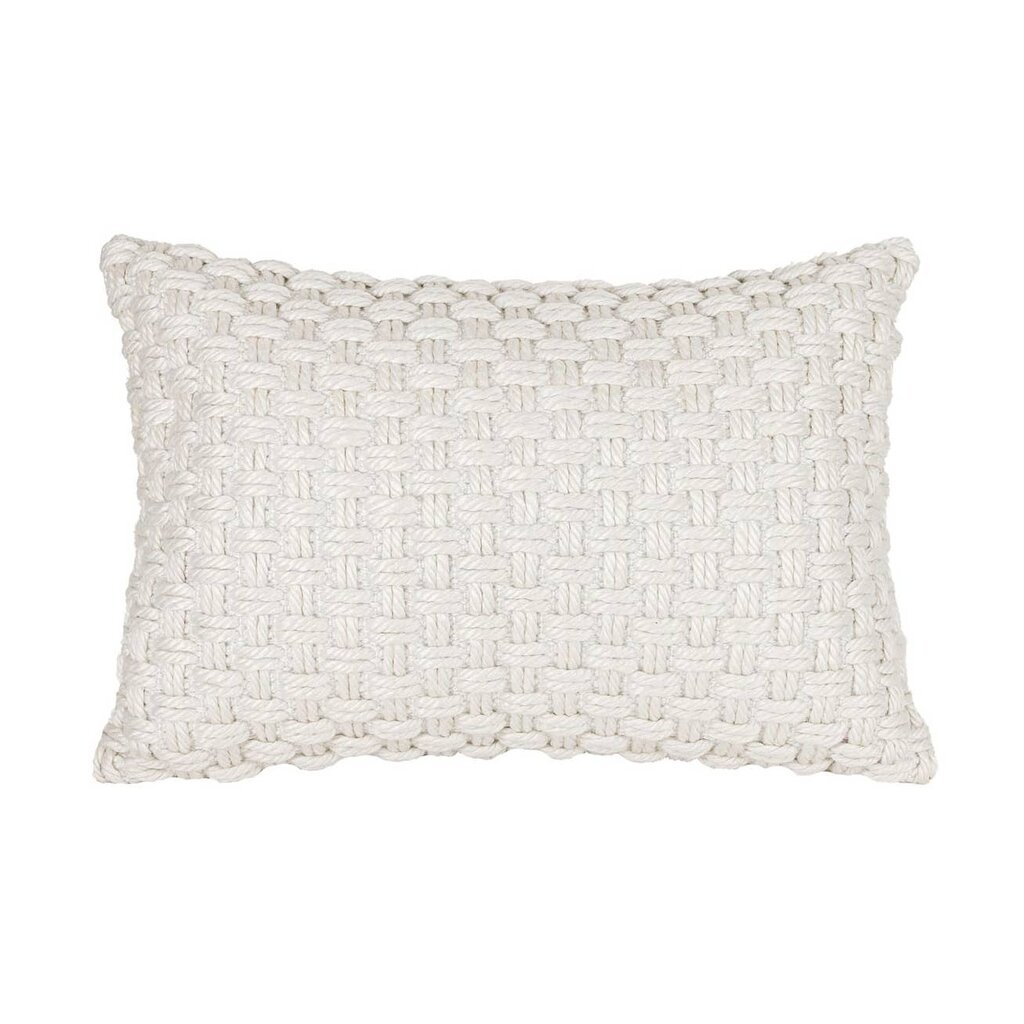 Foreside Home & Garden 16x24 Hand Woven Sonia Knotted Pillow White