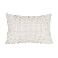 Foreside Home & Garden 16x24 Hand Woven Sonia Knotted Pillow White