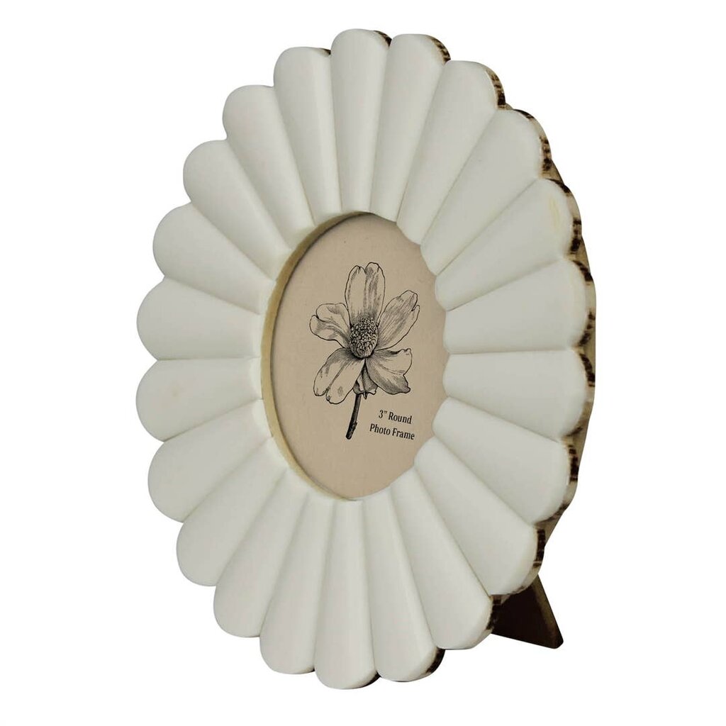Foreside Home & Garden 4x4 Photo Ansel Round Picture Frame Brass Inlay Resin