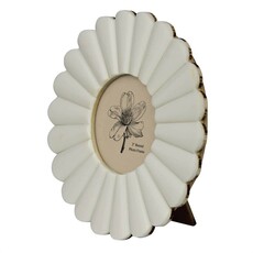 Foreside Home & Garden 4x4 Photo Ansel Round Picture Frame Brass Inlay Resin