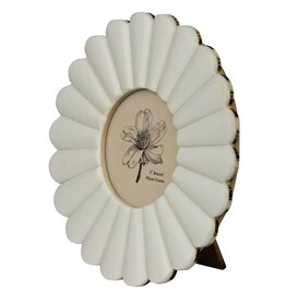 Foreside Home & Garden 4x4 Photo Ansel Round Picture Frame Brass Inlay Resin