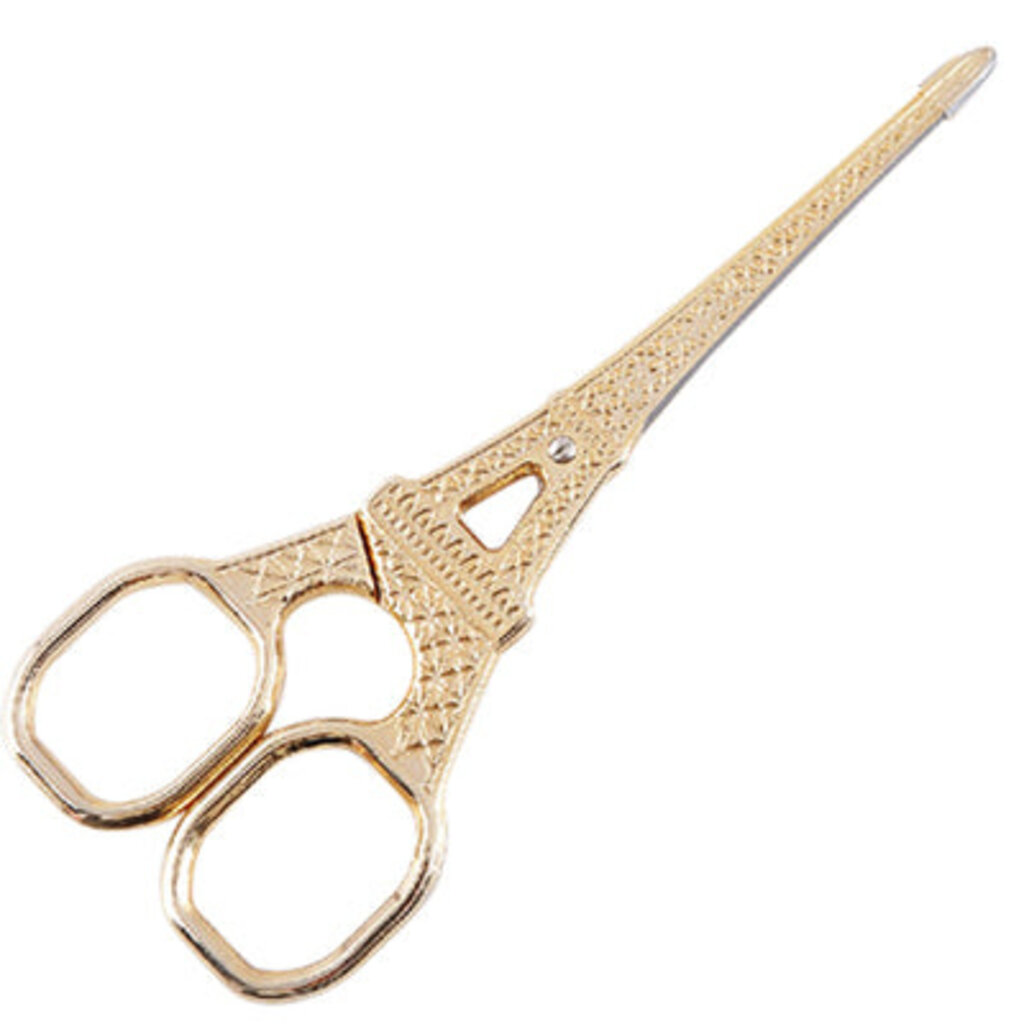 Rogue Paq Eiffel Tower Stainless Steel Gold Tone Scissors 5.5"