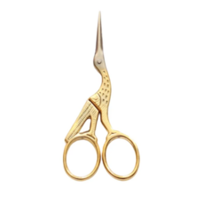 Rogue Paq Crane Scissors Gold-Tone or Silver Stainless Steel 3.5" Gold