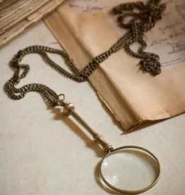 Vagabond Vintage Antiqued Brass Small Magnifying Lens with Long Chain