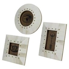 Bone Frame, Brass Rivets - Set of 3