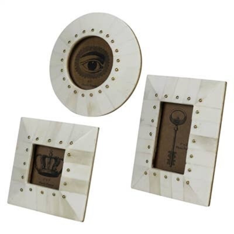 Bone Frame, Brass Rivets - Set of 3
