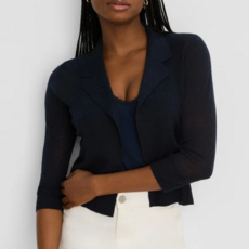 NIC+ZOE Featherknit Collared Cardigan INDIGO