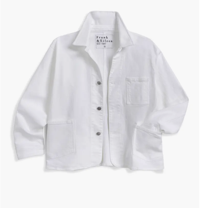 Frank & Eileen BANTRY Denim Barn Jacket White Denim