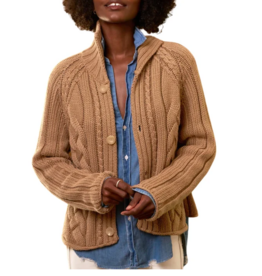 Frank & Eileen Mini Cotswolds Cable Cardigan Camel