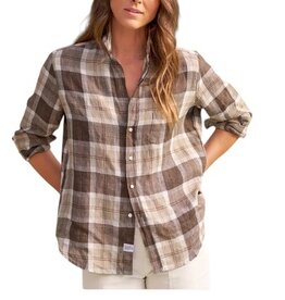 Frank & Eileen EILEEN Relaxed Button-Up Shirt Brown Plaid
