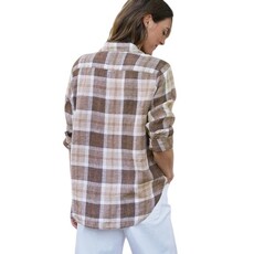 Frank & Eileen EILEEN Relaxed Button-Up Shirt Brown Plaid