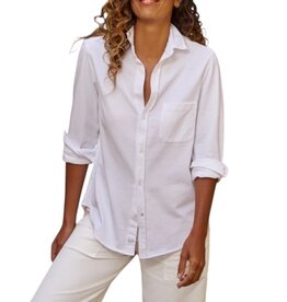 Frank & Eileen Waverly NYC Button-Up Shirt Jersey Vintage White
