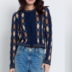 CENTRAL PARK WEST ASTRID ARGYLE CARDIGAN NAVY COMBO