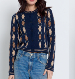 CENTRAL PARK WEST ASTRID ARGYLE CARDIGAN NAVY COMBO