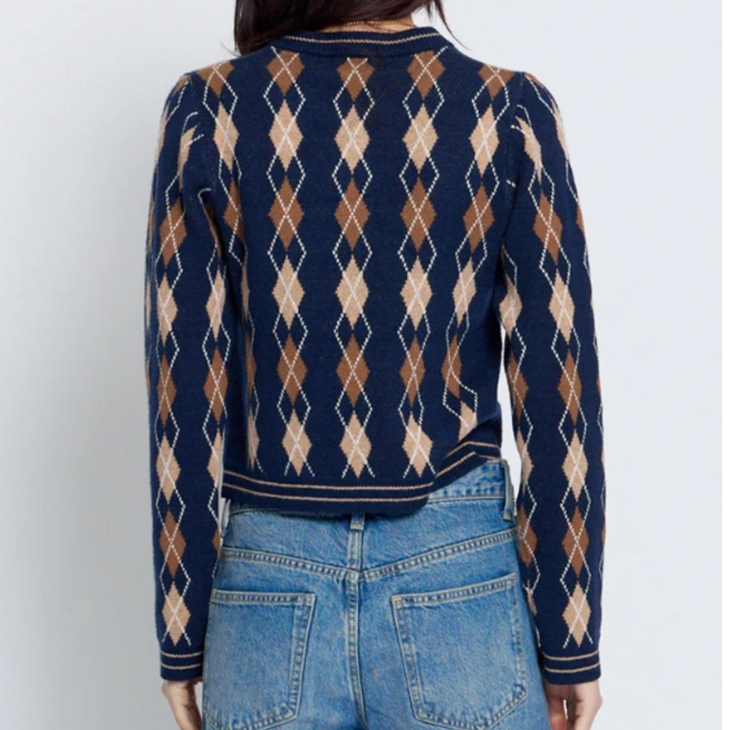 CENTRAL PARK WEST ASTRID ARGYLE CARDIGAN NAVY COMBO