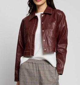 CENTRAL PARK WEST HAZEL TOPSTITCHED JACKET BURGUNDY