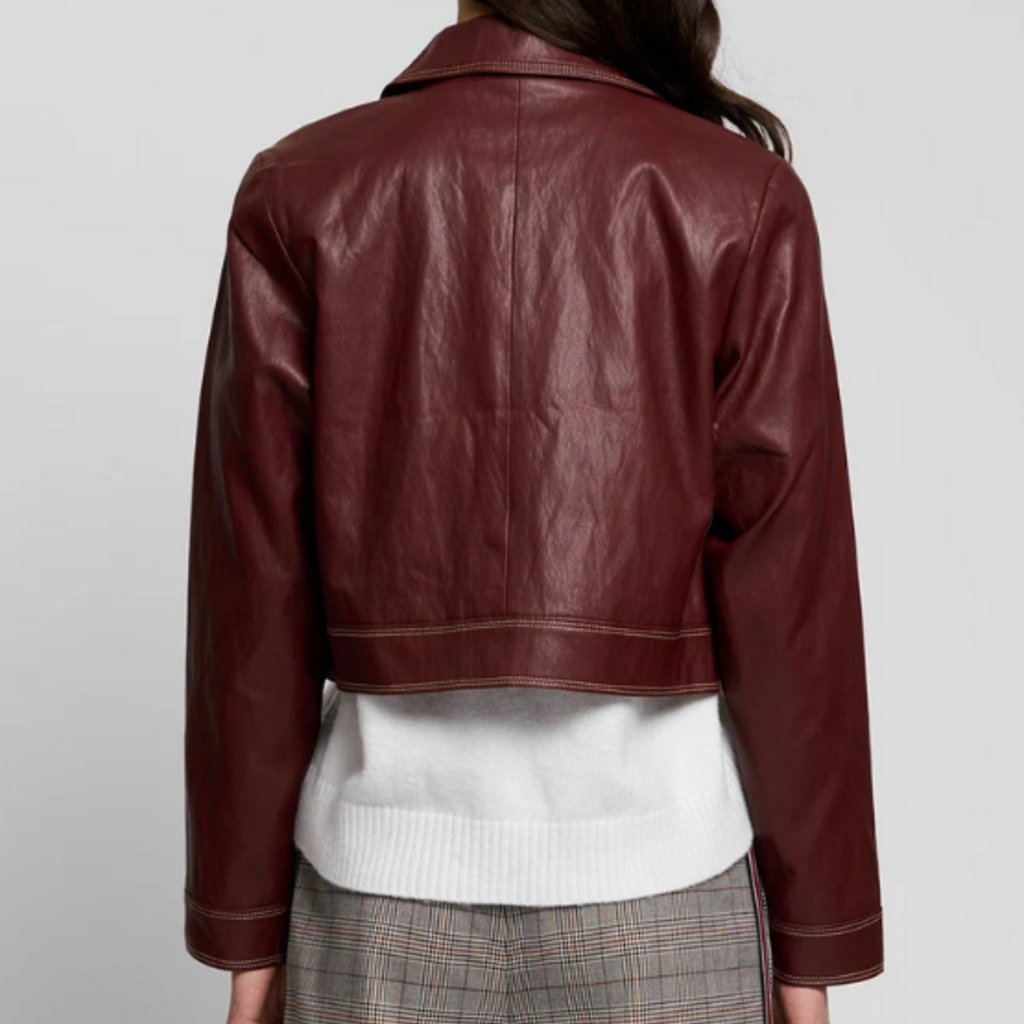 CENTRAL PARK WEST HAZEL TOPSTITCHED JACKET BURGUNDY