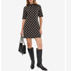 NIC+ZOE MOD SQUAD KNIT DRESS BLACK MIX