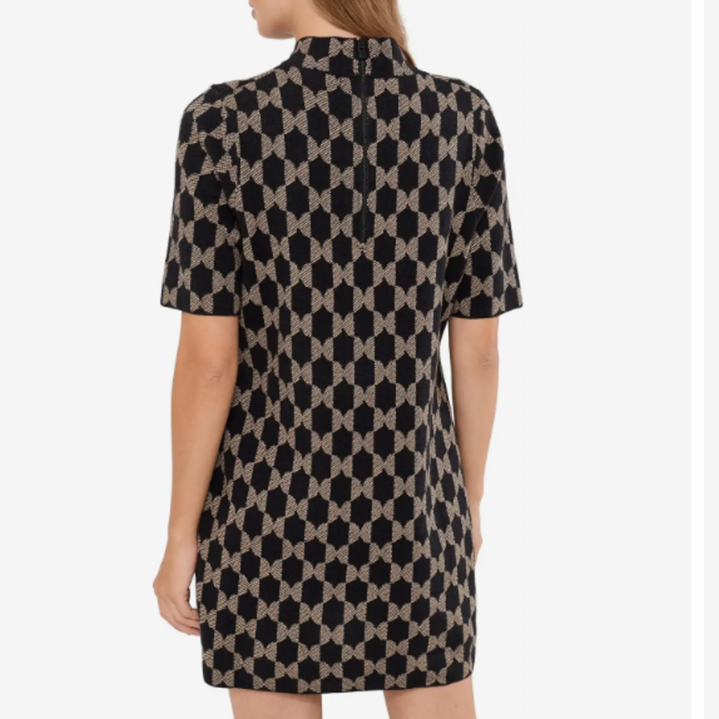 NIC+ZOE MOD SQUAD KNIT DRESS BLACK MIX