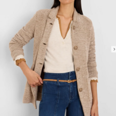 NIC+ZOE TWEED STITCH SWEATER JACKET NEUTRAL