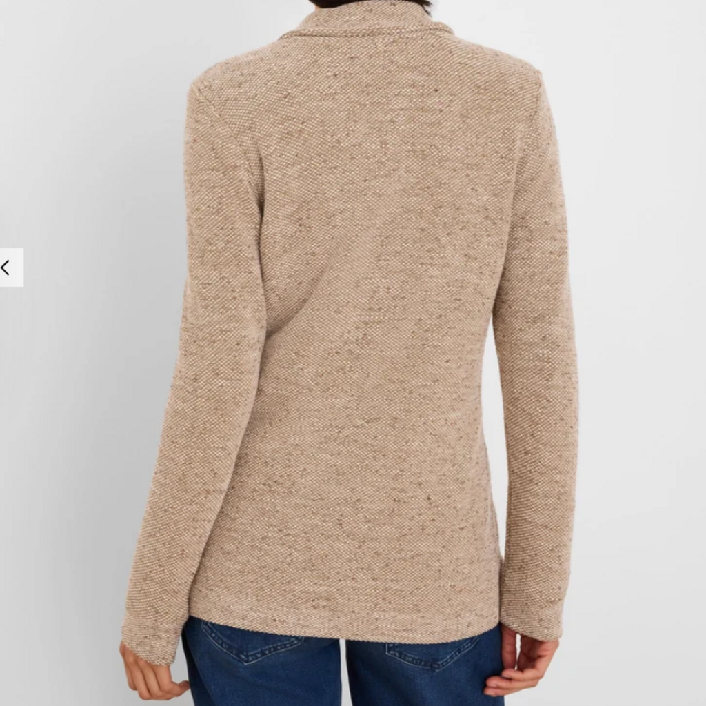 NIC+ZOE TWEED STITCH SWEATER JACKET NEUTRAL