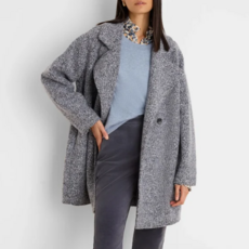 NIC+ZOE MIXED BOUCLE KNIT JACKET BLUE
