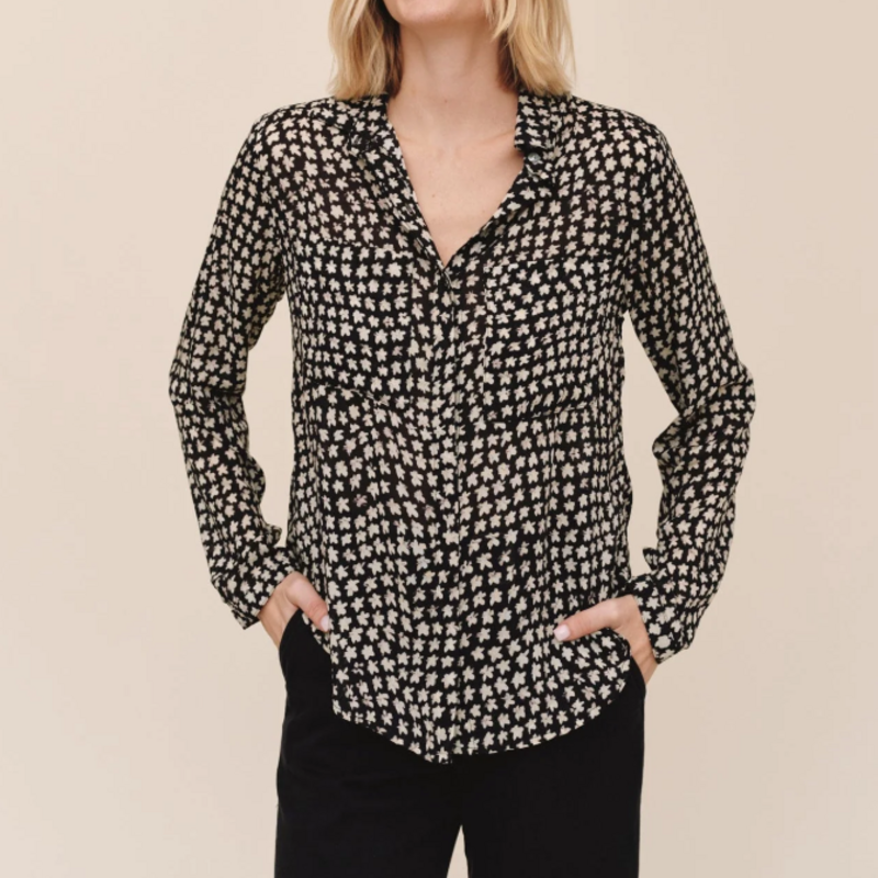 FULL BUTTON DOWN HIPSTER SHIRT SKETCHED STARS
