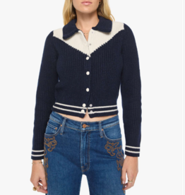 Mother BABY RAQUETTE CARDIGAN NAVY AND IVORY