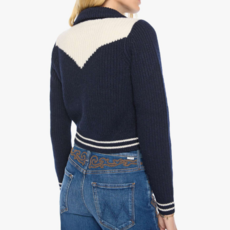 Mother BABY RAQUETTE CARDIGAN NAVY AND IVORY