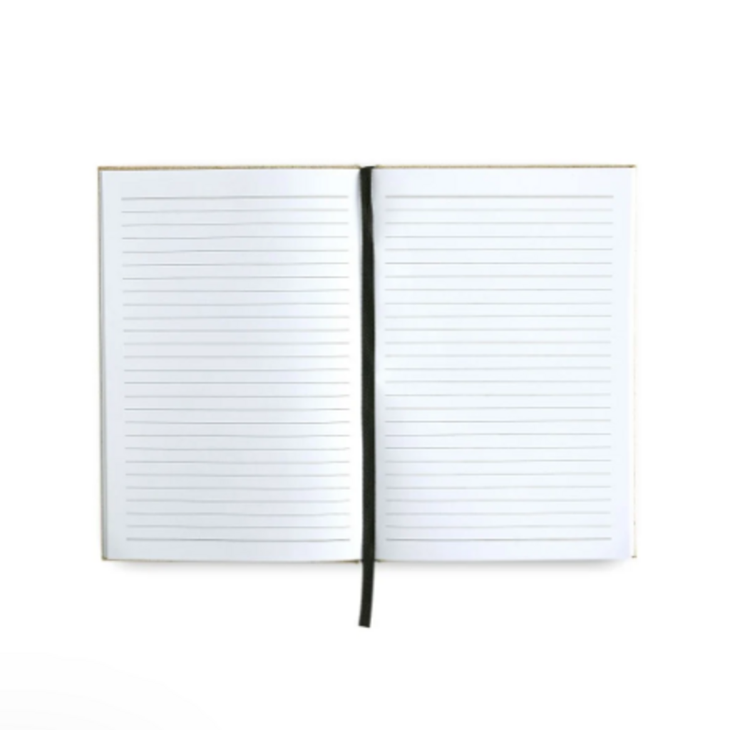 We All Become Stories Taupe Linen Notebook