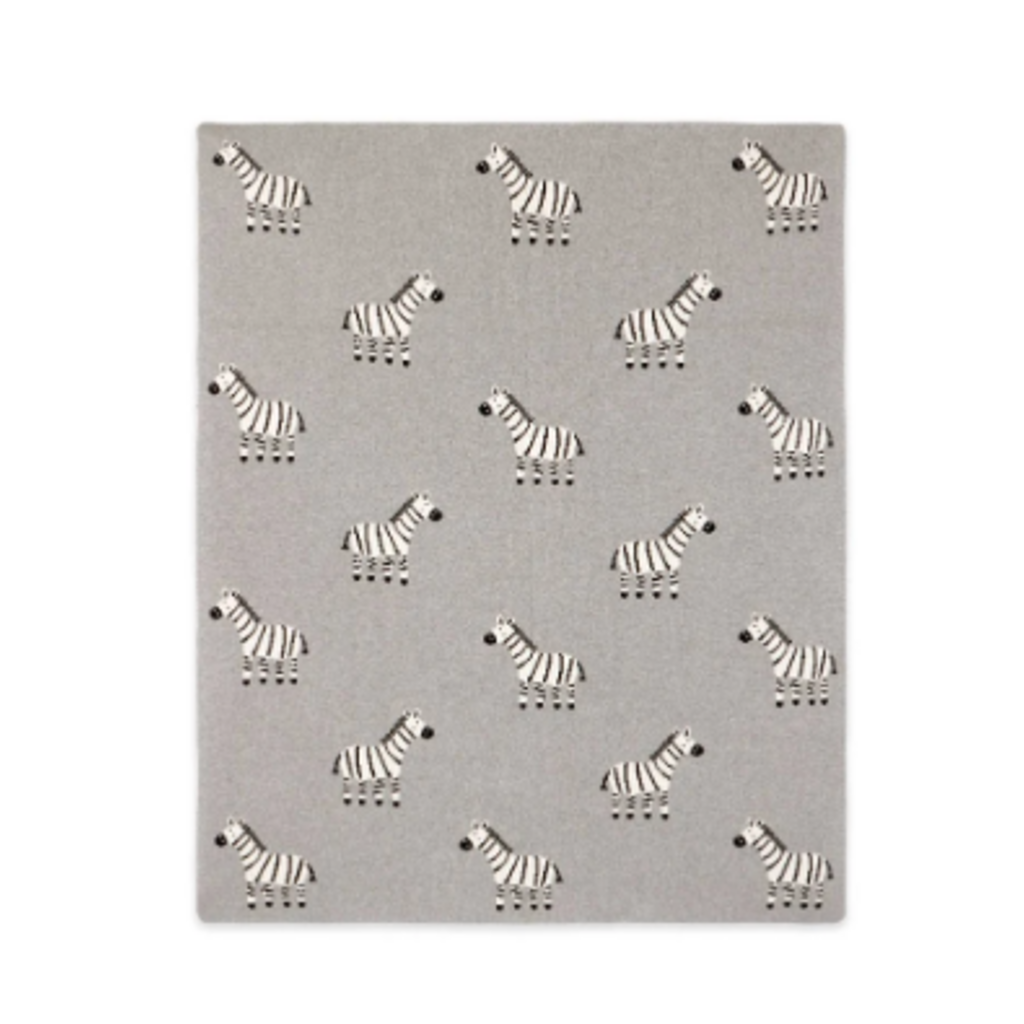 Viverano Zebra - Organic Cotton Jacquard Knit Baby Blanket
